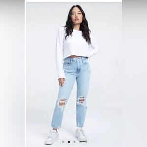 Good American Distressed Girlfriend Jeans size 12